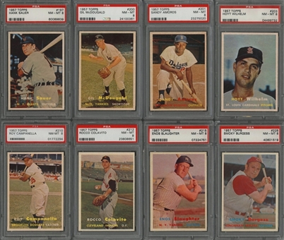 1957 Topps PSA NM-MT 8 Collection (50 Different) Including Hall of Famers
